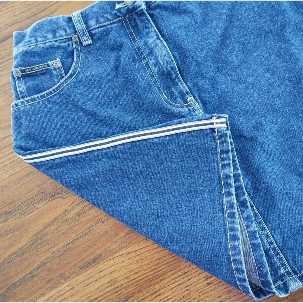 mini skirt Side Stripes 5 Pocket NY Jean Co ladies size 10 button up denim